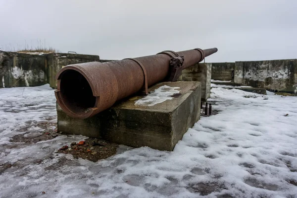 Vieux Canon Dans Ville Forteresse — Photo