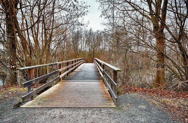 Деревянный Мост Парке — стоковое фото