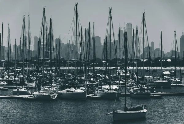 Dubai Marina Vid Solnedgången — Stockfoto