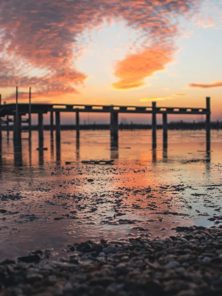 海の上の美しい夕日 — ストック写真