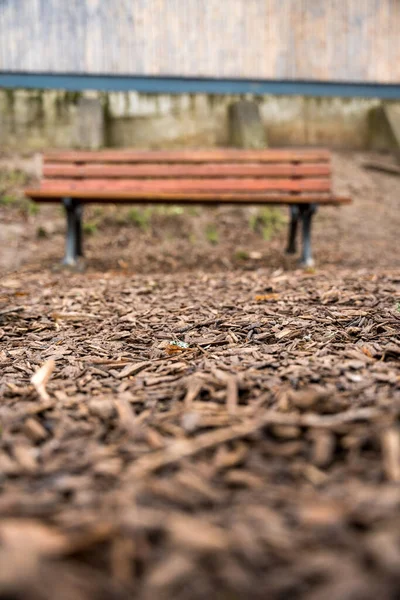 Houten Bank Het Park — Stockfoto