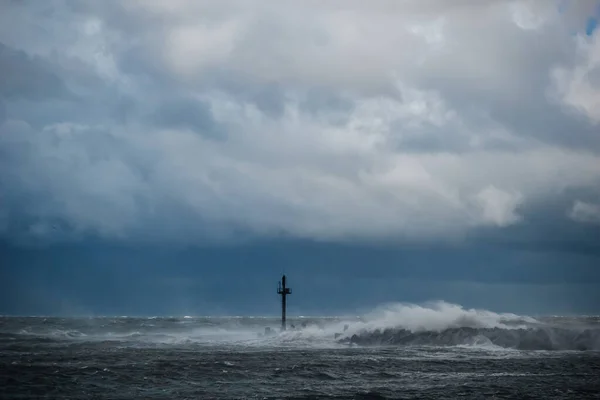 Штормові Штормові Хмари Узбережжі Моря — стокове фото
