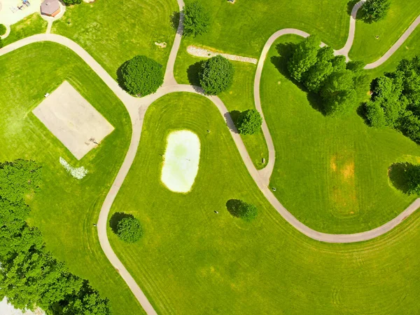Letecký Pohled Park Městě Přírodním Pozadí — Stock fotografie