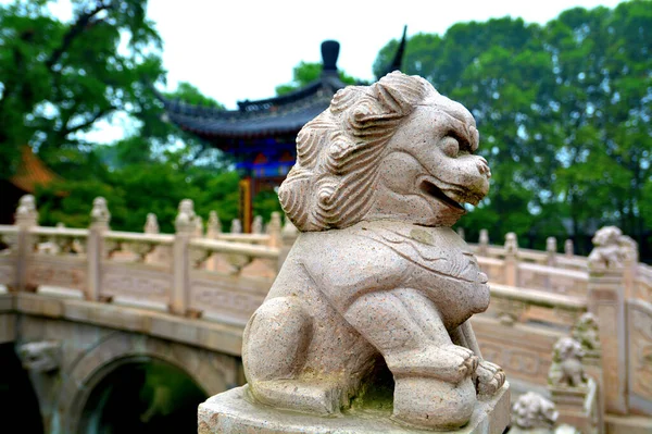 Stone Statue Lion Park — Stock Photo, Image