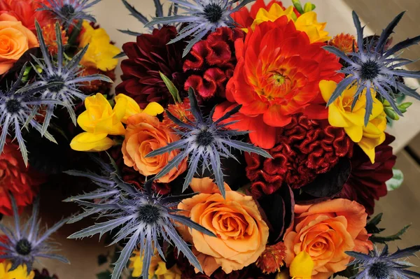 Piękne Jesienne Kwiaty Wazonie — Zdjęcie stockowe