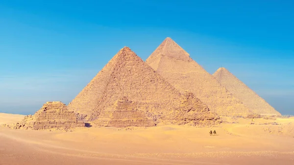 Giza Egypt Kairo Pyramider Forntida Sfinx Utsikt Över Den Stora — Stockfoto