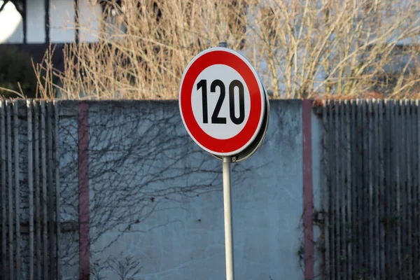 Rood Verkeersbord Weg — Stockfoto