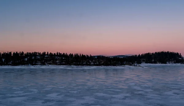 Magnifique Coucher Soleil Sur Lac — Photo