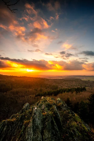 Krásný Západ Slunce Nad Řekou — Stock fotografie