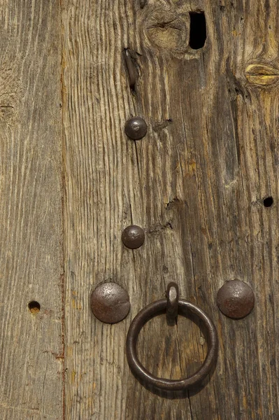 Stary Drewniany Trzonek Drzwi — Zdjęcie stockowe