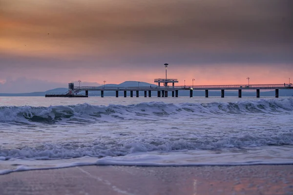 Piękny Widok Morze Zachodzie Słońca — Zdjęcie stockowe