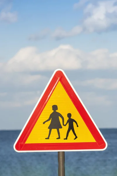 Дорожный Знак Пляже — стоковое фото