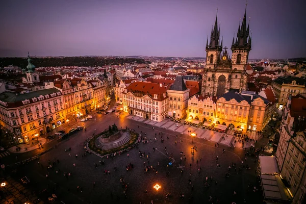 Prague Czech Republic Sseptember 2018 View Charles Bridge Night — стоковое фото