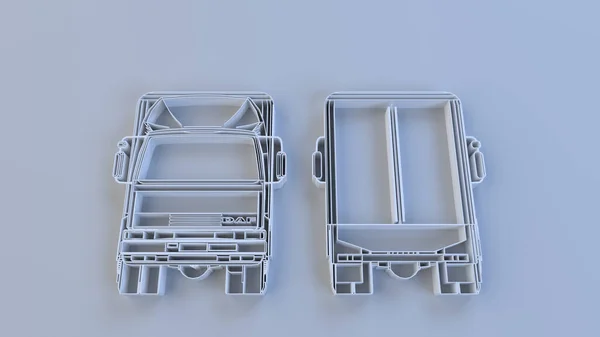 Візуалізація Вантажівки Трейлером Синьому Фоні — стокове фото