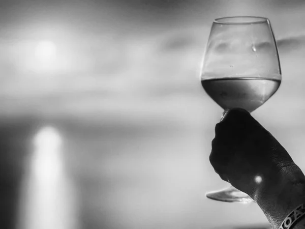 Man Med Ett Glas Vin — Stockfoto