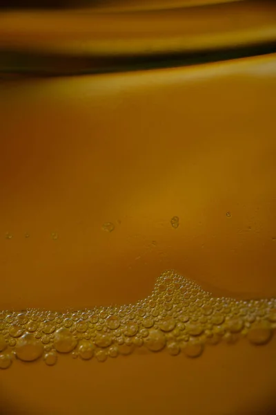 Peinture Huile Jaune Dans Eau Sur Fond Verre Liquide — Photo