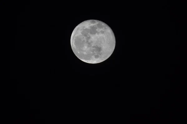 Volle Maan Aan Nachtelijke Hemel — Stockfoto