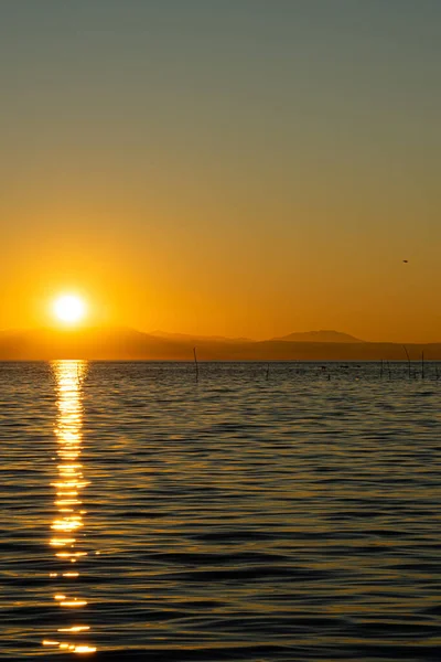 Belo Pôr Sol Sobre Mar — Fotografia de Stock