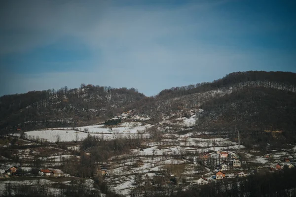 Schöne Aussicht Auf Das Dorf Den Bergen — Stockfoto
