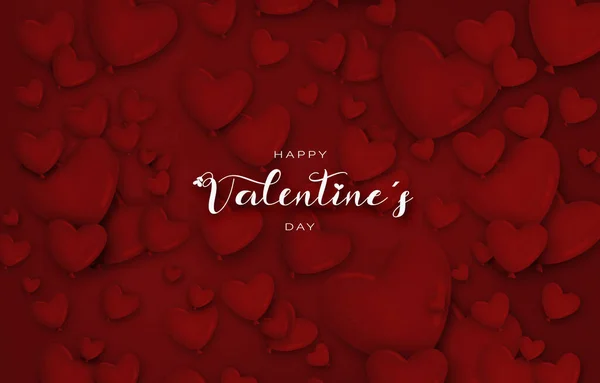 Valentines Day Background Hearts Red Heart Rendering — Stock Photo, Image