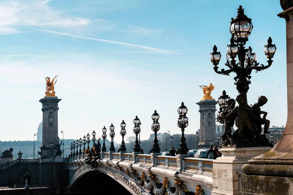 Paris Francia Settembre 2018 Veduta Del Famoso Ponte Alexandre Iii — Foto Stock