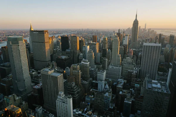 Flygfoto Över Staden Manhattan New York — Stockfoto