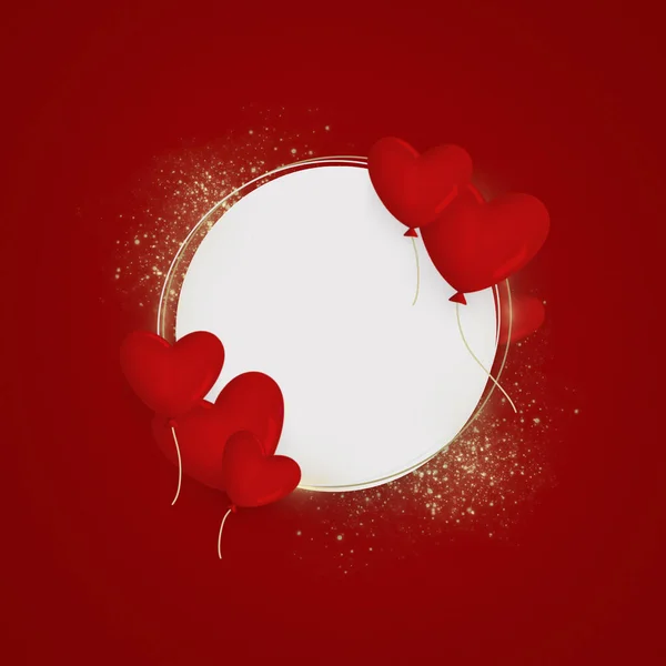 Alla Hjärtans Dag Bakgrund Med Hjärtan Och Rött Hjärta — Stockfoto