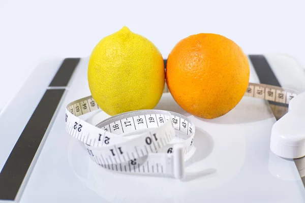 Dieta Saludable Fitness Nutrición Concepto Naranja Fresca Limón — Foto de Stock