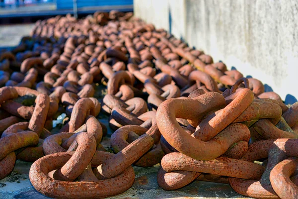 Rusty Chain Background Old Ship — Stock Photo, Image
