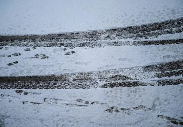 Besneeuwde Weg Winter — Stockfoto