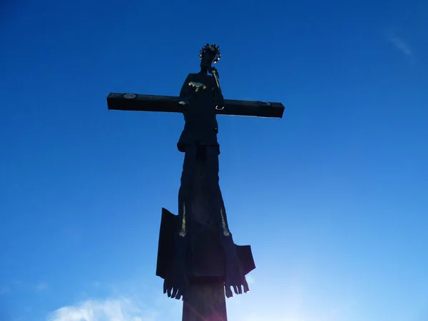 Patung Salib Dari Kota Barcelona — Stok Foto