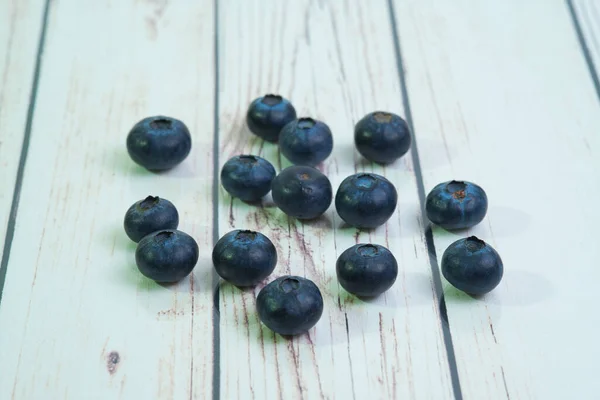 Fresh Blueberries Wooden Background — Stock Photo, Image