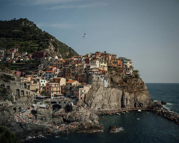 Manarola Cinque Terre Italsko Září 2017 Pohled Město Vernazza Liguria — Stock fotografie