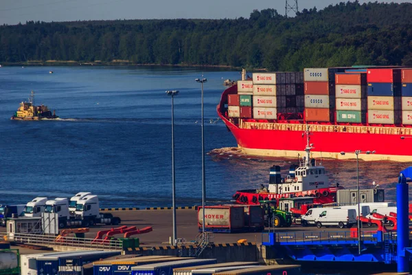 Navire Cargo Dans Mer — Photo