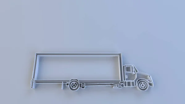 3D渲染一辆白色背景的运货卡车 — 图库照片