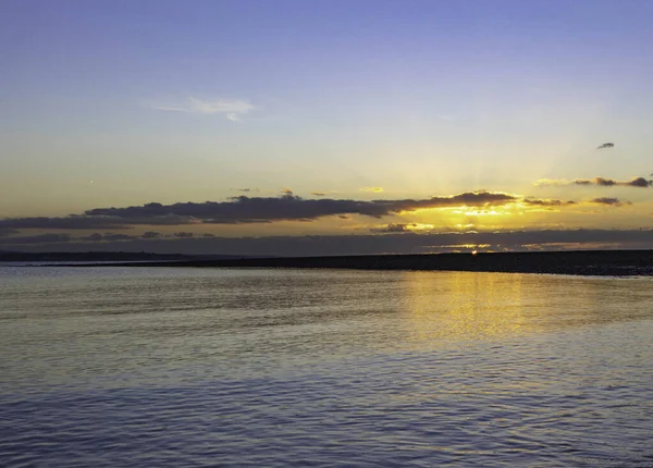 Piękny Zachód Słońca Nad Morzem Charakter — Zdjęcie stockowe