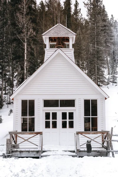 Drewniany Dom Śniegu — Zdjęcie stockowe