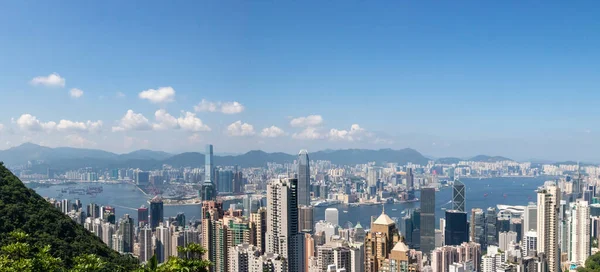 Skyline Der Stadt Hongkong Bei Sonnenuntergang — Stockfoto