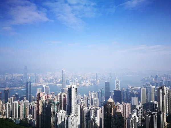 Hong Kong Skyline Noite — Fotografia de Stock