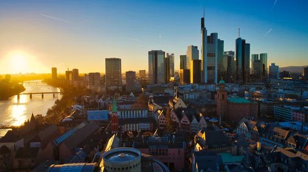 Widok Lotu Ptaka Miasto Frankfurt Main Niemcy — Zdjęcie stockowe