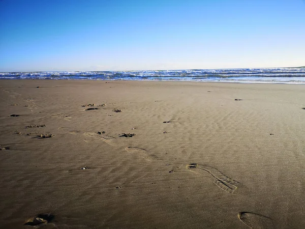 Impronte Sulla Spiaggia — Foto Stock