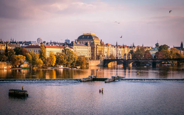 Prague República Checa Septiembre 2019 Vista Del Río Moldava Ciudad — Foto de Stock