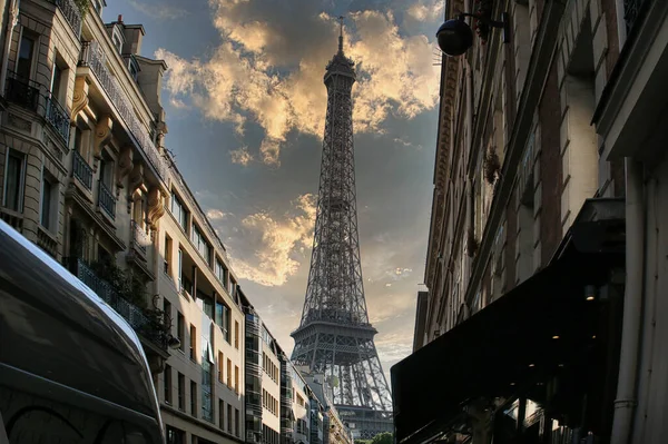 Utsikt Över Eiffeltornet Morgonen — Stockfoto