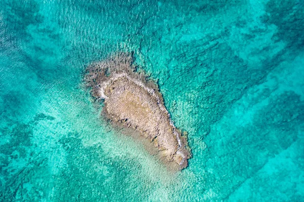 Vista Aerea Della Bellissima Costa Del Mare Nelle Isole Ioniche — Foto Stock