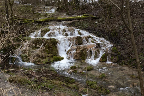 Belle Cascade Dans Forêt — Photo