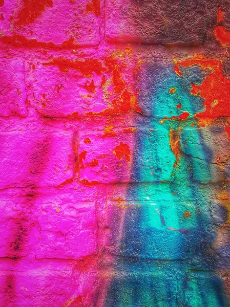 Красочная Граффити Краска Стене — стоковое фото