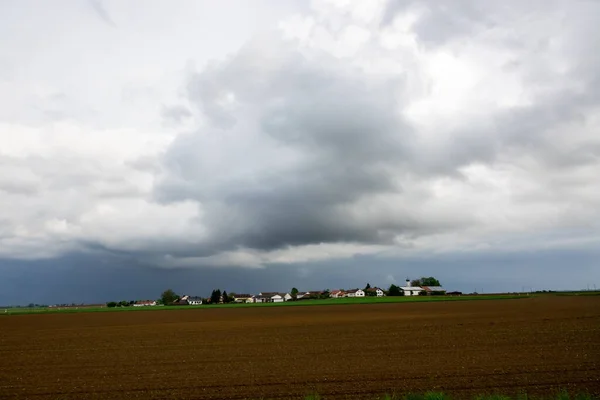 Burza Chmury Nad Polem — Zdjęcie stockowe