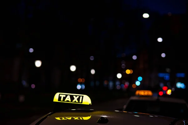 Forgalom Taxi Városban Háttérben — Stock Fotó