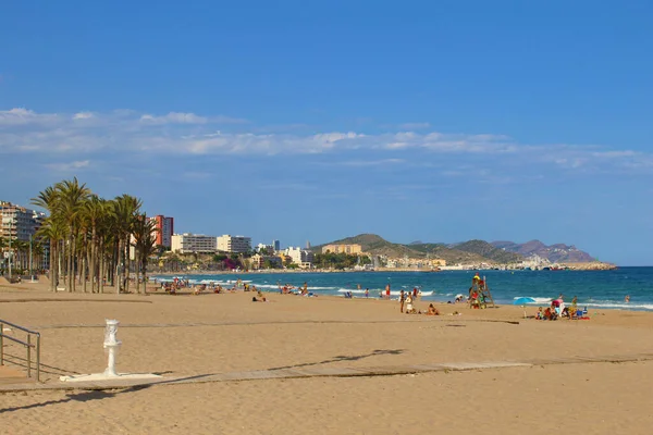 Pohled Pláž Městě Barcelona Španělsko — Stock fotografie