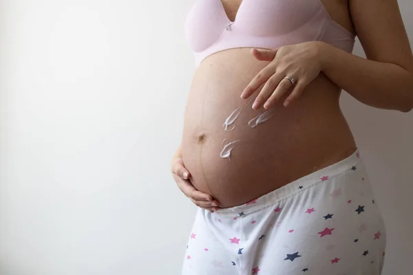 Gravid Kvinna Med Vit Bröstcancer — Stockfoto